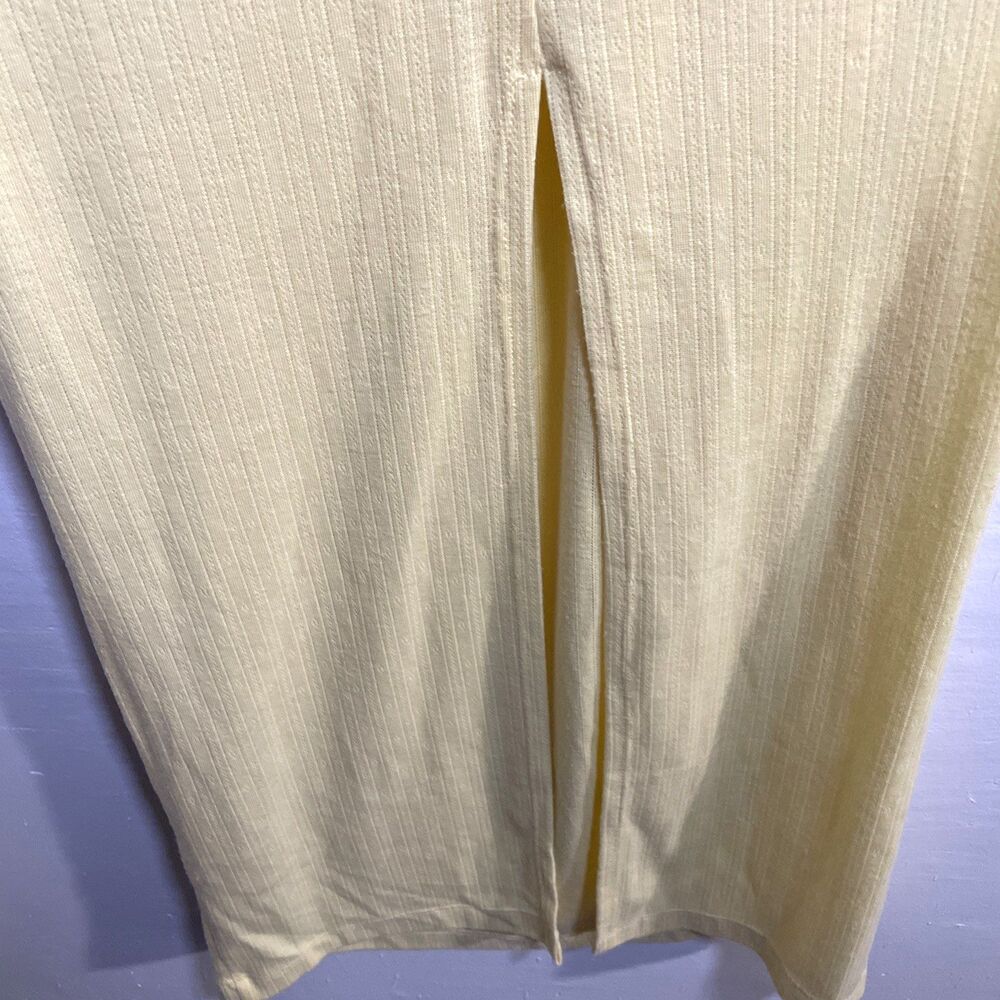 By Anthropologie Women's Ribbed Knit Maxi Dress Yellow Medium Stretchy Casual - Picture 4 of 8